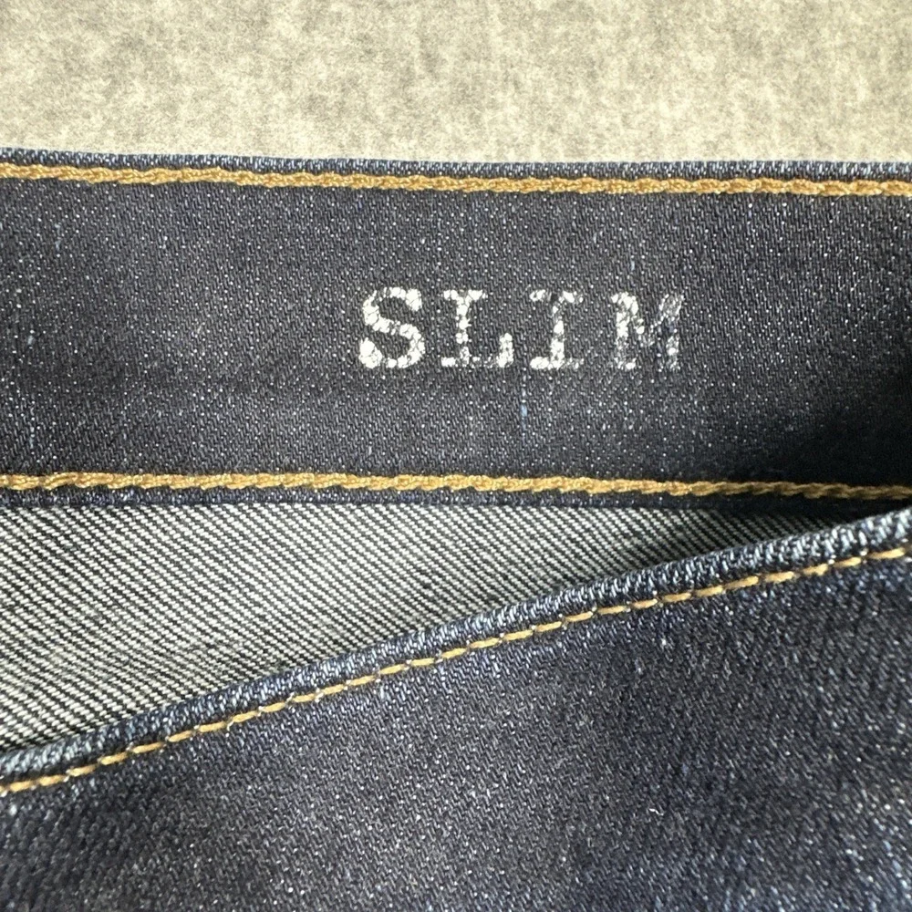 Madewell Men's Slim Fit Dark Wash Jeans Size 32x34 Fade Whiskering Stretch J9527